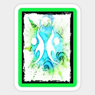 Summer ocean swim graffiti abstract Sticker